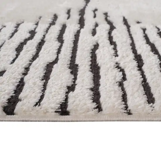 Ivory And Black Moroccan Runner Rug Photo 4