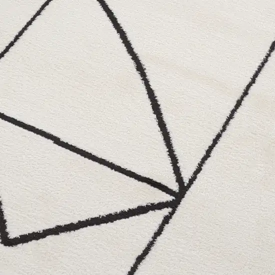 Ivory And Black Moroccan Runner Rug Photo 9