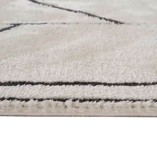 Ivory And Black Moroccan Runner Rug Photo 6