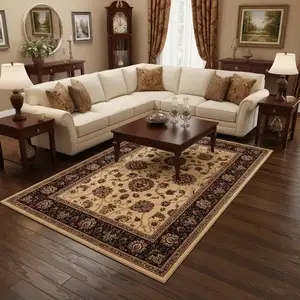 Photo of Ivory And Black Oriental Area Rug