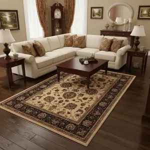 Photo of Ivory And Black Oriental Area Rug