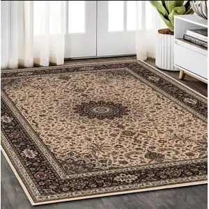 Photo of Ivory And Black Oriental Area Rug