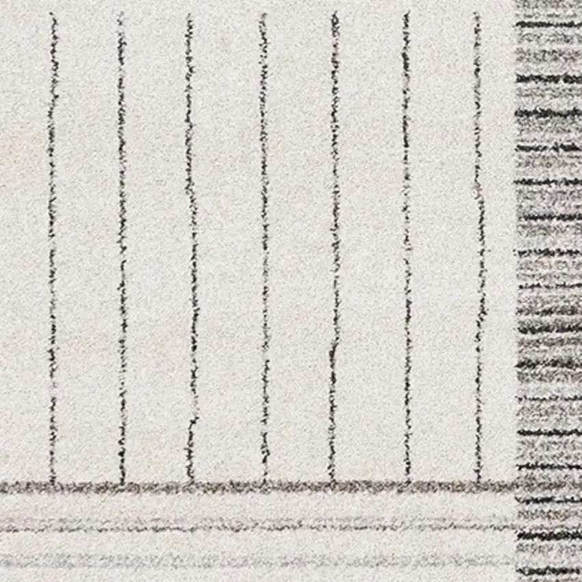 Ivory And Black Striped Area Rug Photo 5