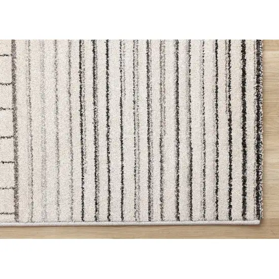 Ivory And Black Striped Area Rug Photo 7