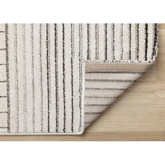 Ivory And Black Striped Area Rug Photo 8