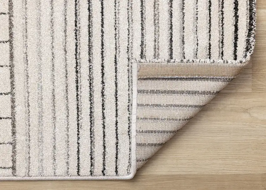 Ivory And Black Striped Area Rug Photo 8