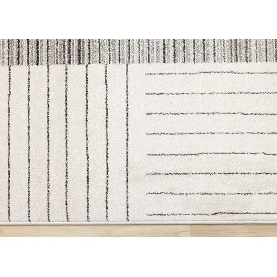 Ivory And Black Striped Area Rug Photo 9