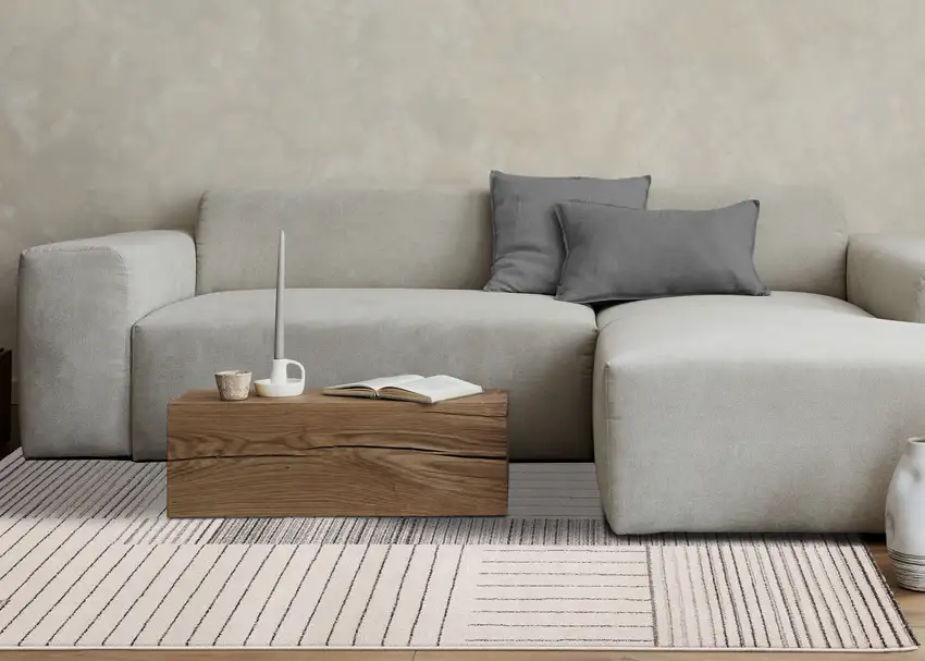 Ivory And Black Striped Area Rug Photo 8