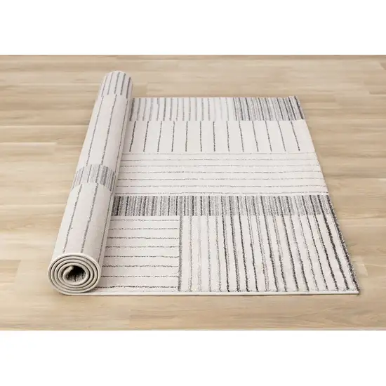 Ivory And Black Striped Area Rug Photo 8