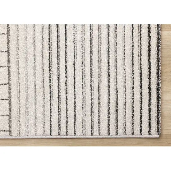 Ivory And Black Striped Area Rug Photo 9