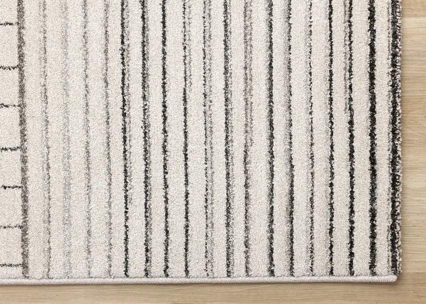 Ivory And Black Striped Area Rug Photo 9