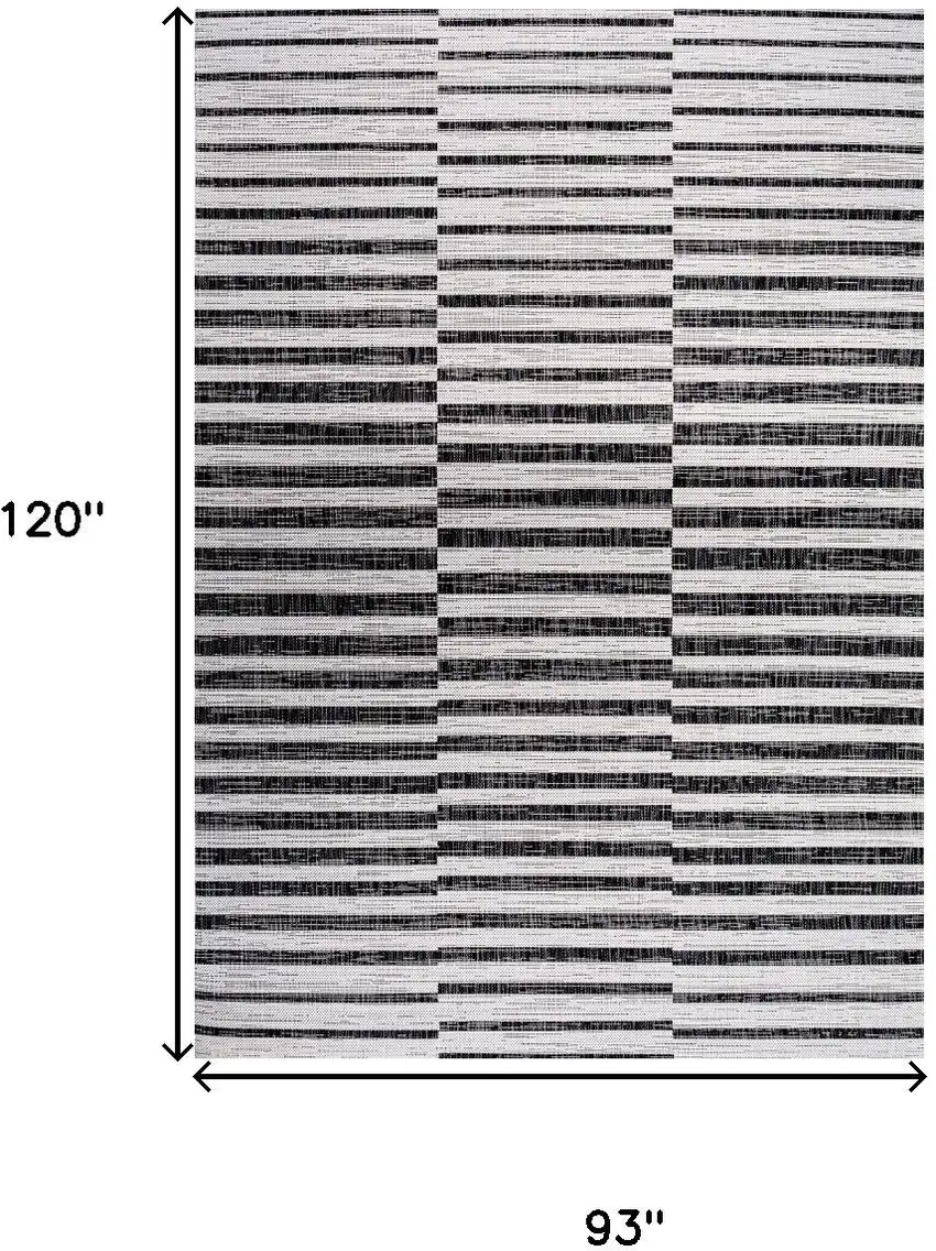 Ivory And Black Striped Indoor Outdoor Area Rug Photo 3