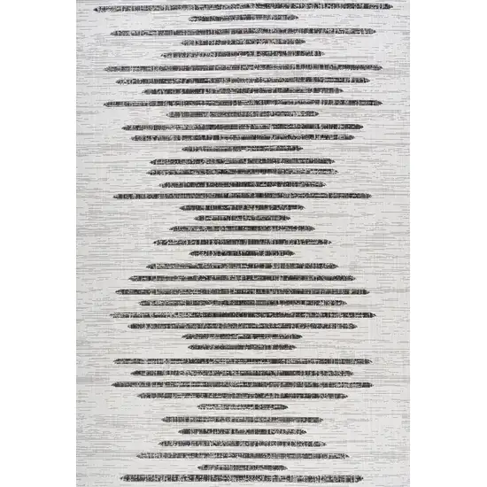 Ivory And Black Striped Indoor Outdoor Area Rug Photo 1