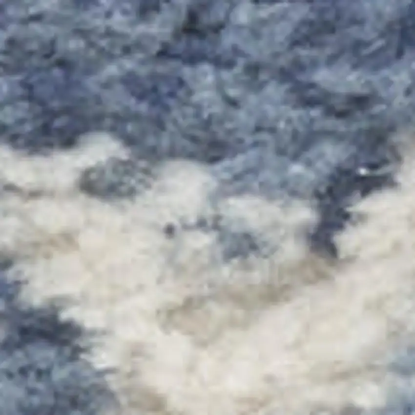 Ivory And Blue Abstract Area Rug Photo 3