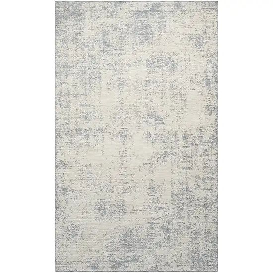 Ivory And Blue Abstract Area Rug Photo 2