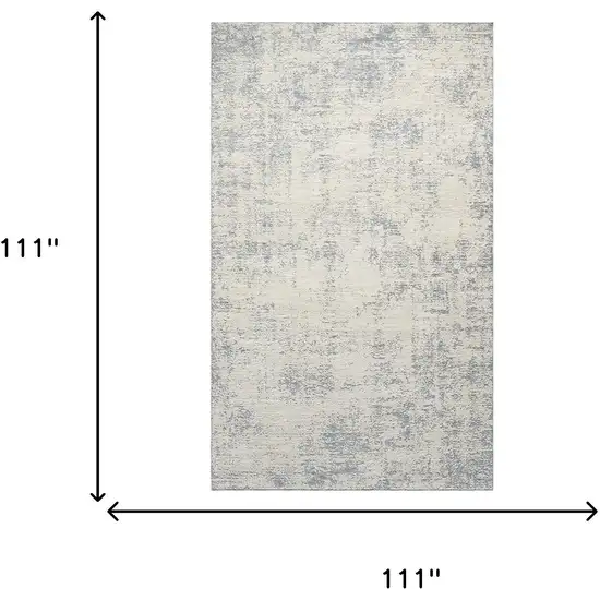 Ivory And Blue Abstract Area Rug Photo 5