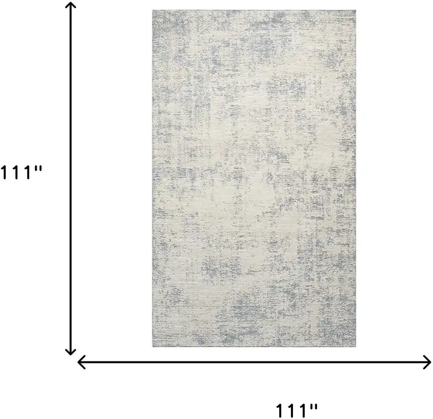 Ivory And Blue Abstract Area Rug Photo 5