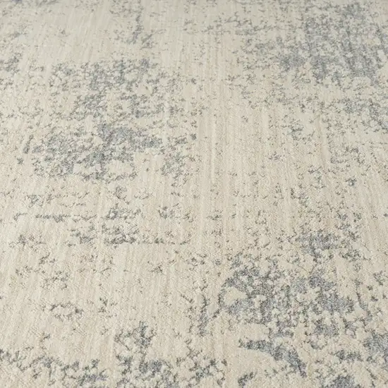 Ivory And Blue Abstract Area Rug Photo 4