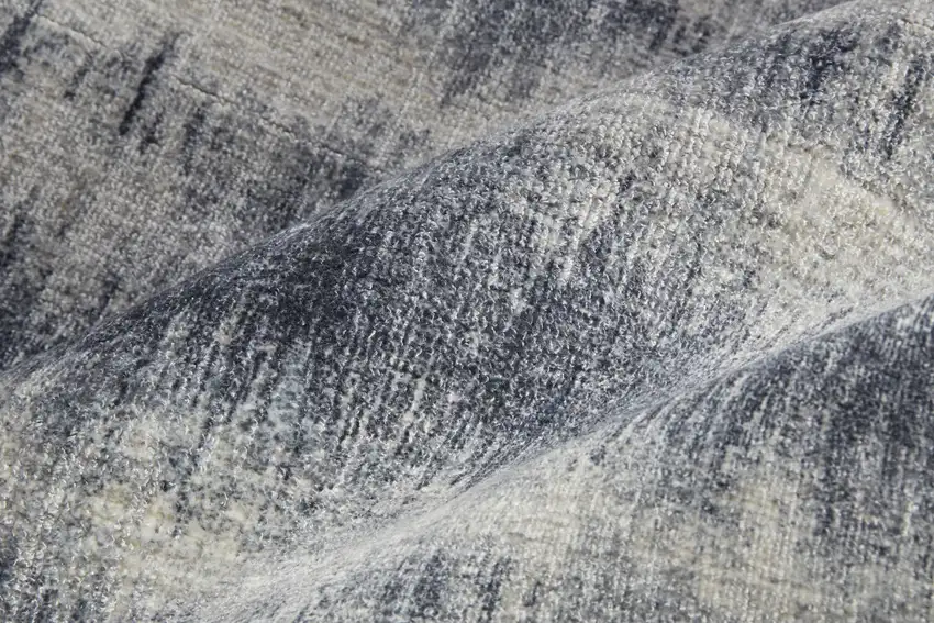 Ivory And Blue Abstract Hand Woven Area Rug Photo 3