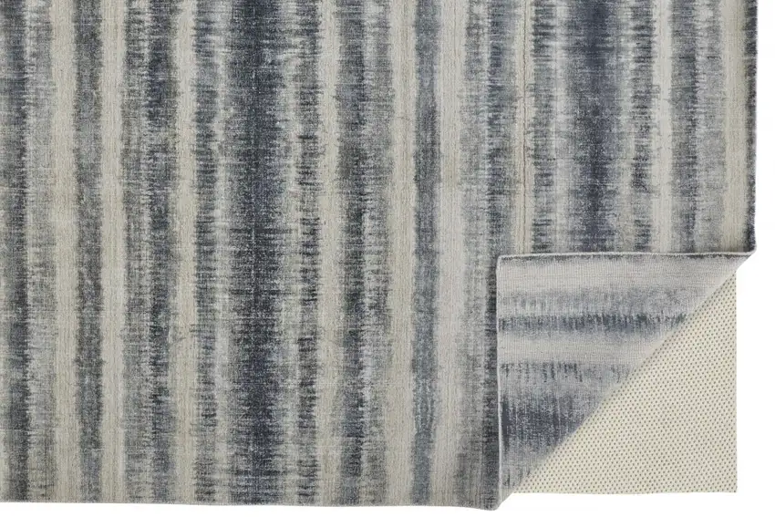Ivory And Blue Abstract Hand Woven Area Rug Photo 2