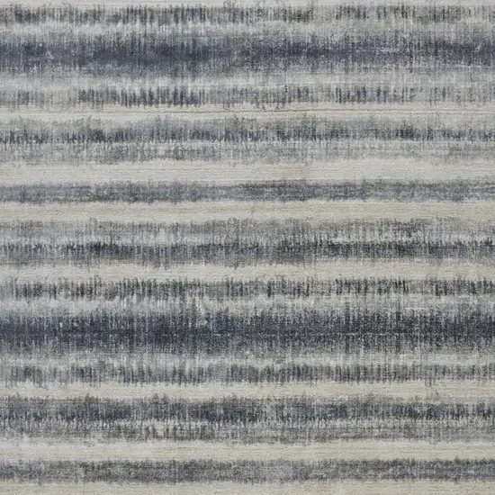 Ivory And Blue Abstract Hand Woven Area Rug Photo 5