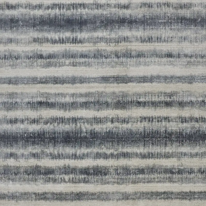 Ivory And Blue Abstract Hand Woven Area Rug Photo 5