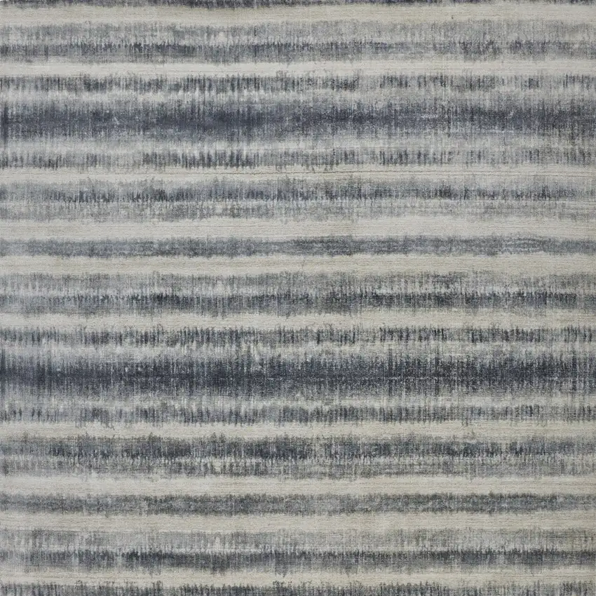 Ivory And Blue Abstract Hand Woven Area Rug Photo 6
