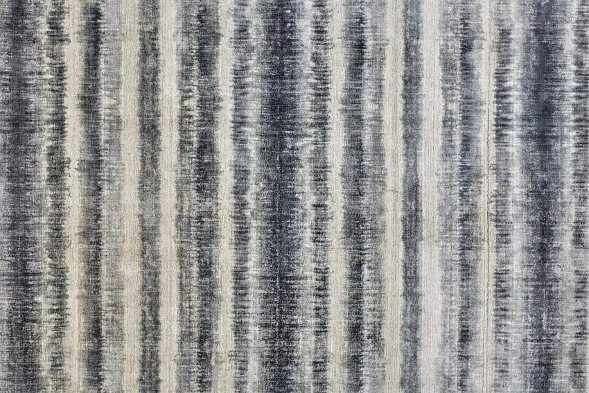 Ivory And Blue Abstract Hand Woven Area Rug Photo 4