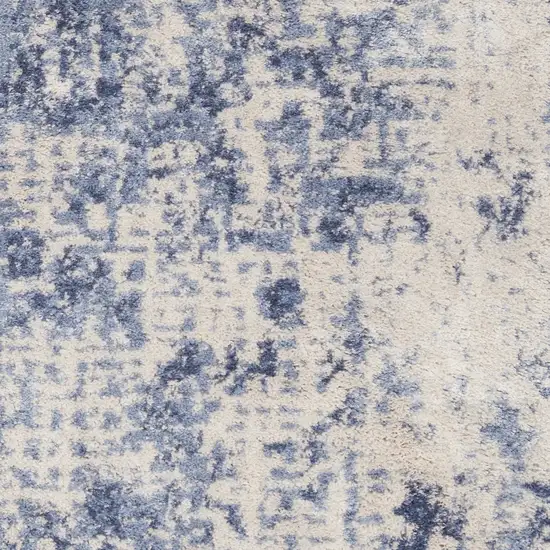 Ivory And Blue Abstract Non Skid Area Rug Photo 2