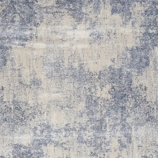 Ivory And Blue Abstract Non Skid Area Rug Photo 7