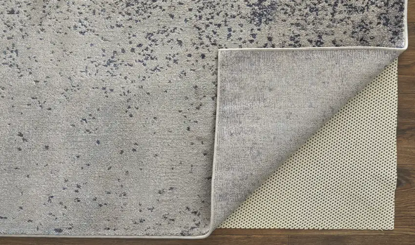 Ivory And Blue Abstract Power Loom Area Rug Photo 3