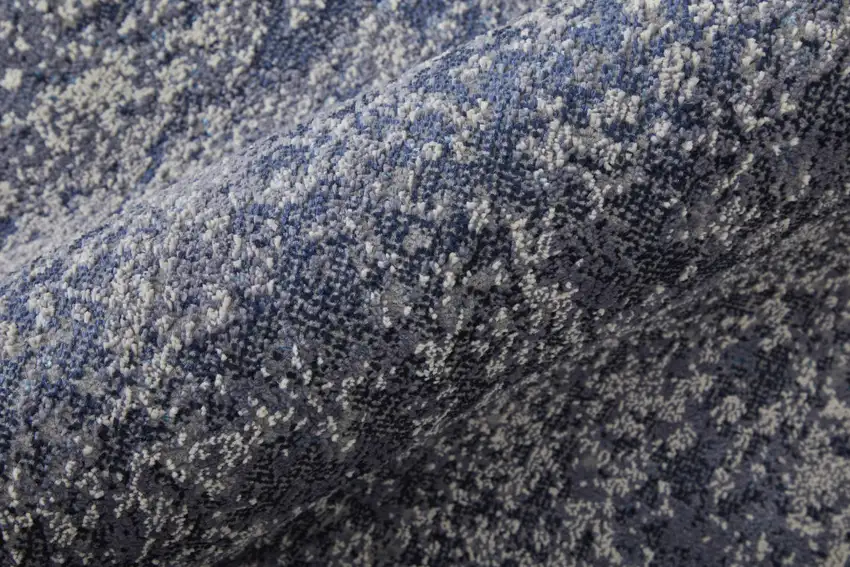 Ivory And Blue Abstract Power Loom Area Rug Photo 8