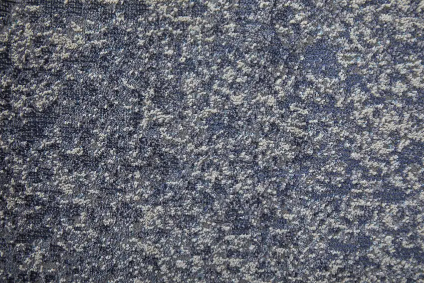 Ivory And Blue Abstract Power Loom Area Rug Photo 9