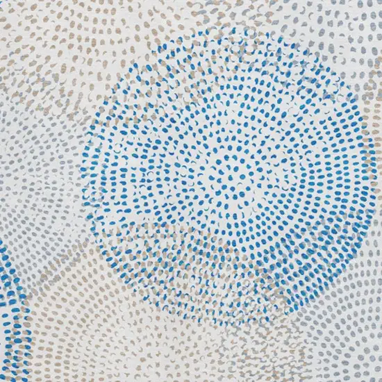 Ivory And Blue Abstract Washable Area Rug With UV Protection Photo 4