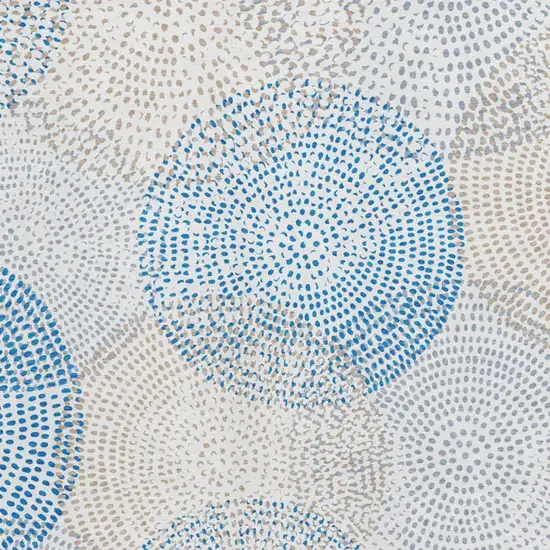 Ivory And Blue Abstract Washable Area Rug With UV Protection Photo 4