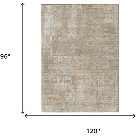 Ivory And Blue Abstract Washable Indoor Outdoor Area Rug Photo 9