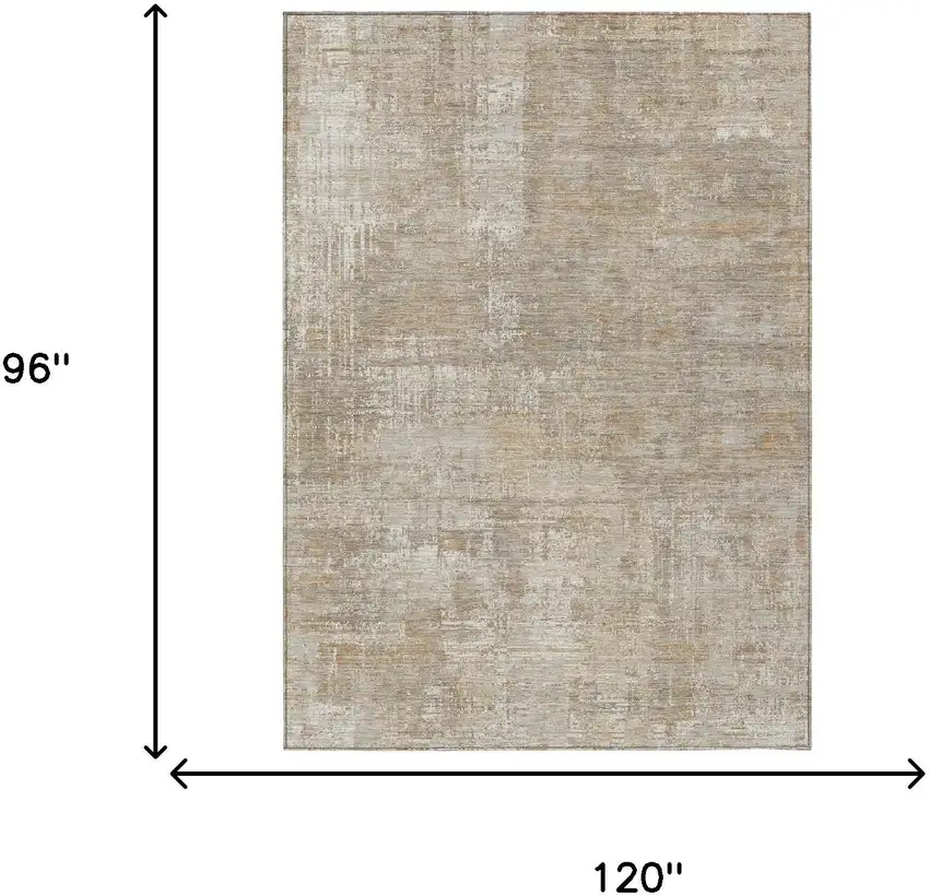 Ivory And Blue Abstract Washable Indoor Outdoor Area Rug Photo 9