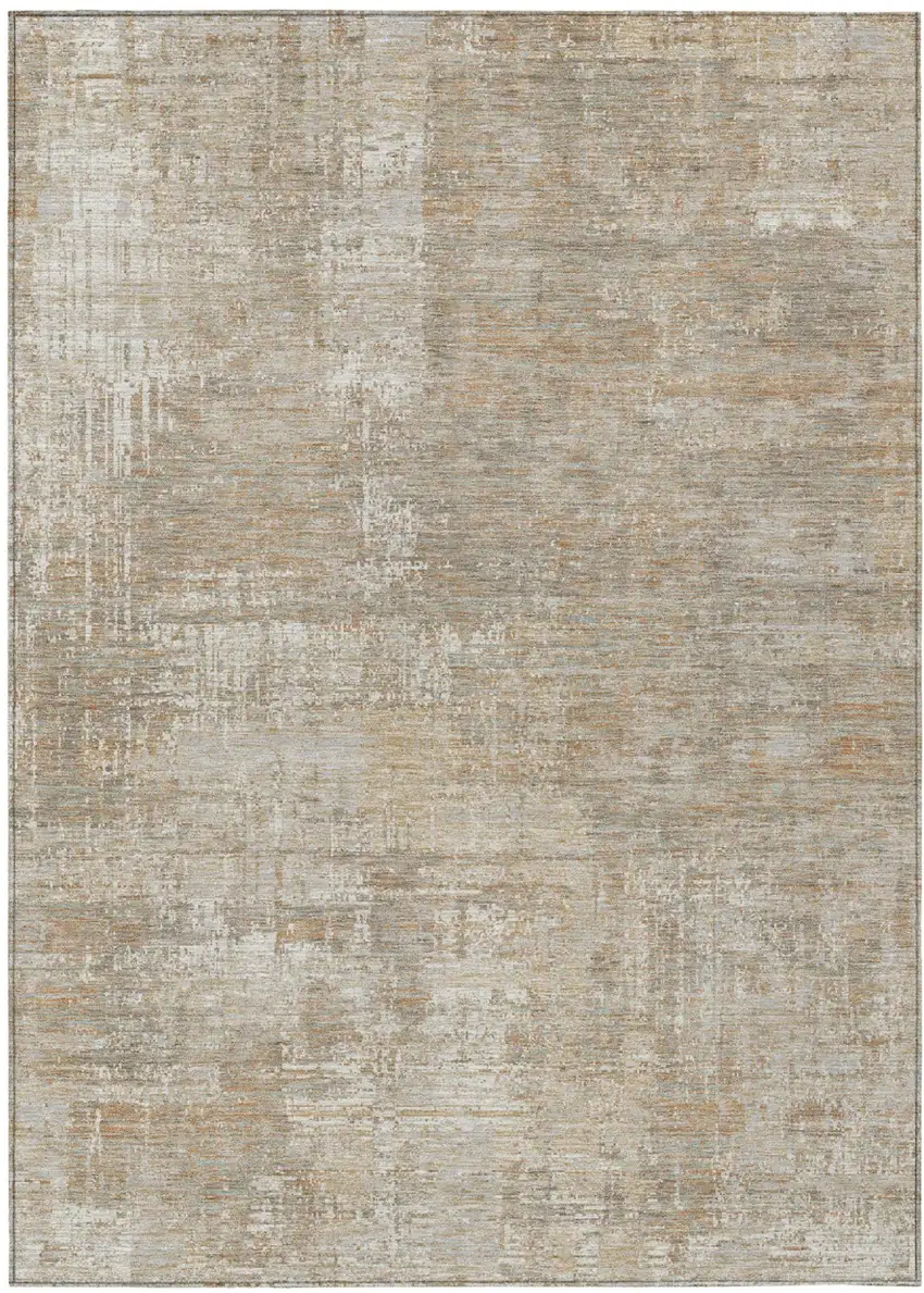 Ivory And Blue Abstract Washable Indoor Outdoor Area Rug Photo 2