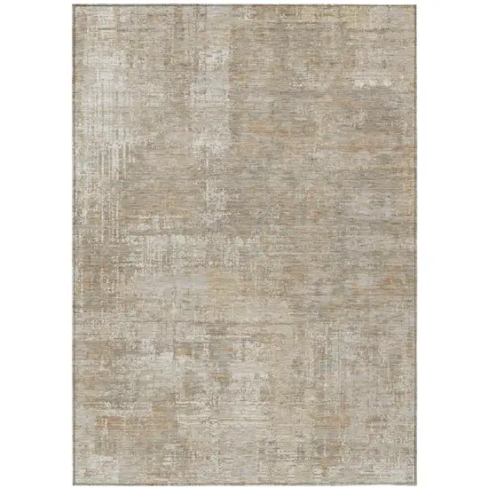 Ivory And Blue Abstract Washable Indoor Outdoor Area Rug Photo 2