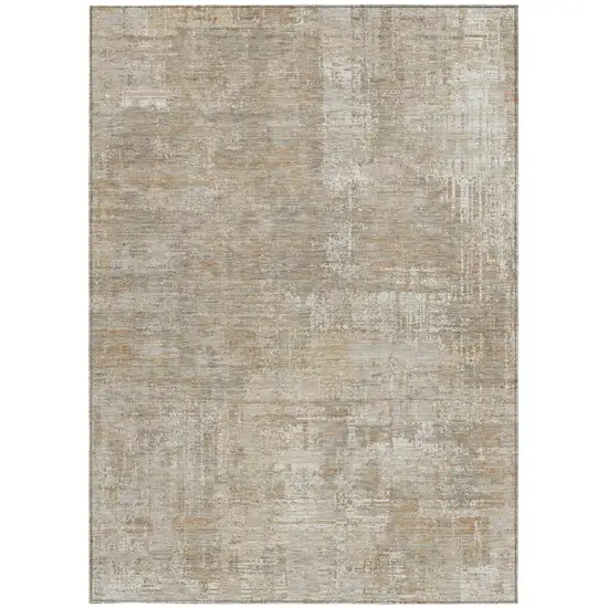 Ivory And Blue Abstract Washable Indoor Outdoor Area Rug Photo 4