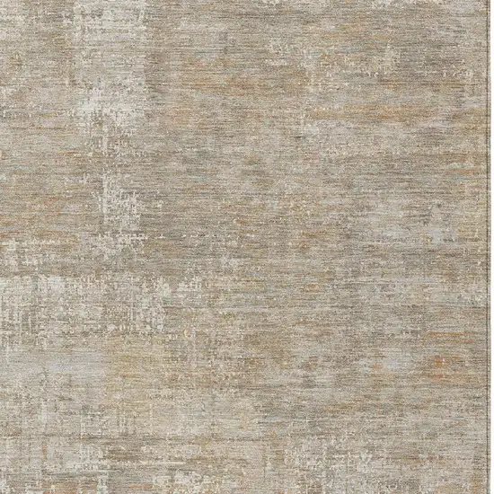 Ivory And Blue Abstract Washable Indoor Outdoor Area Rug Photo 5