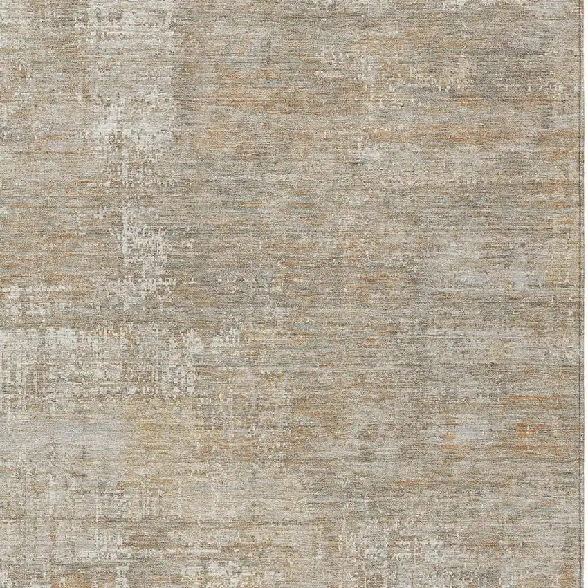 Ivory And Blue Abstract Washable Indoor Outdoor Area Rug Photo 5