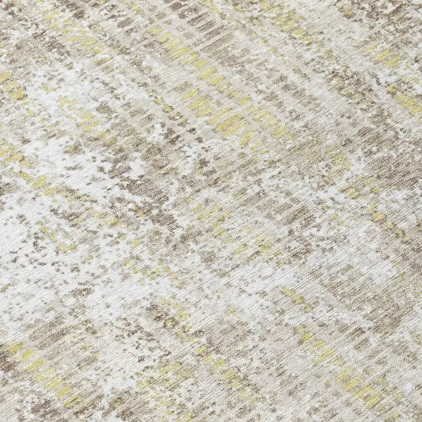 Ivory And Blue Abstract Washable Indoor Outdoor Area Rug Photo 6