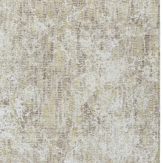 Ivory And Blue Abstract Washable Indoor Outdoor Area Rug Photo 3