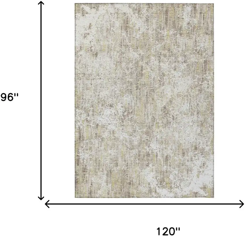 Ivory And Blue Abstract Washable Indoor Outdoor Area Rug Photo 7