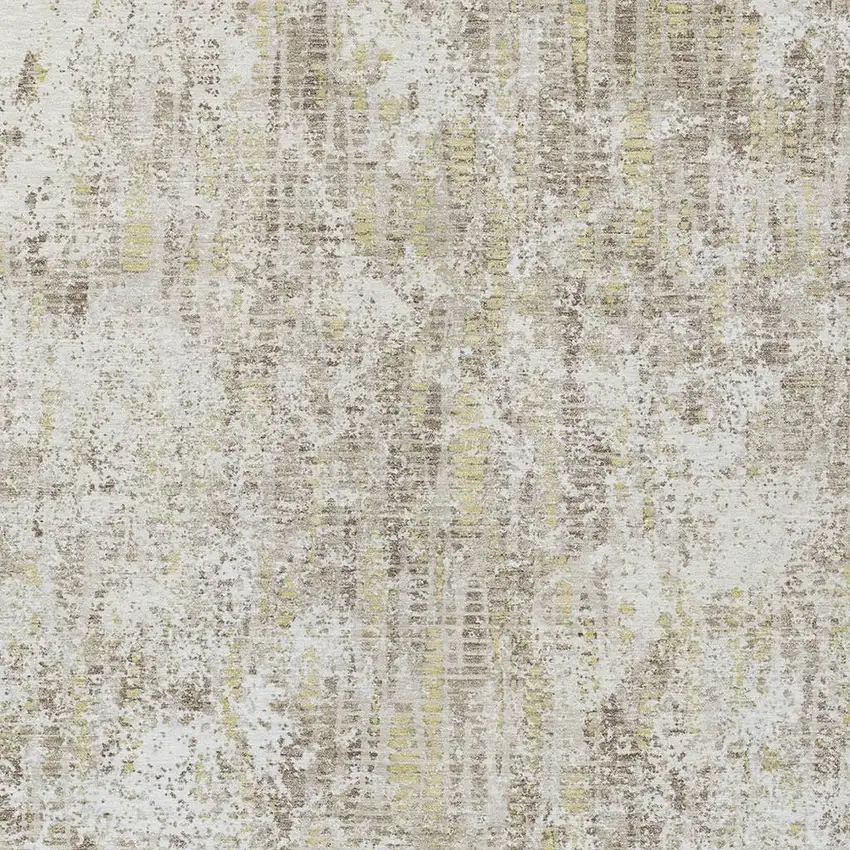 Ivory And Blue Abstract Washable Indoor Outdoor Area Rug Photo 3