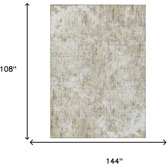 Ivory And Blue Abstract Washable Indoor Outdoor Area Rug Photo 7