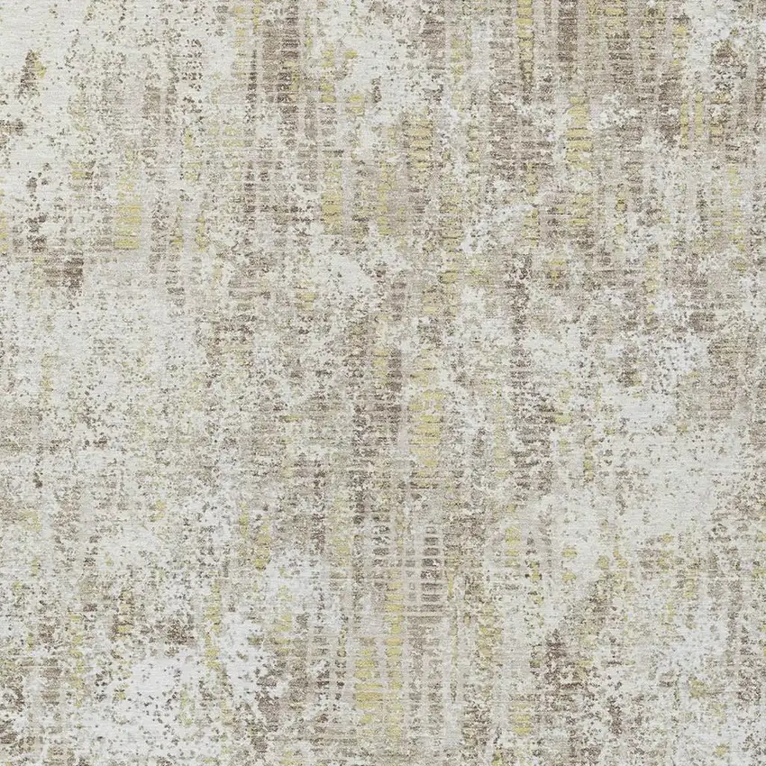 Ivory And Blue Abstract Washable Indoor Outdoor Area Rug Photo 3