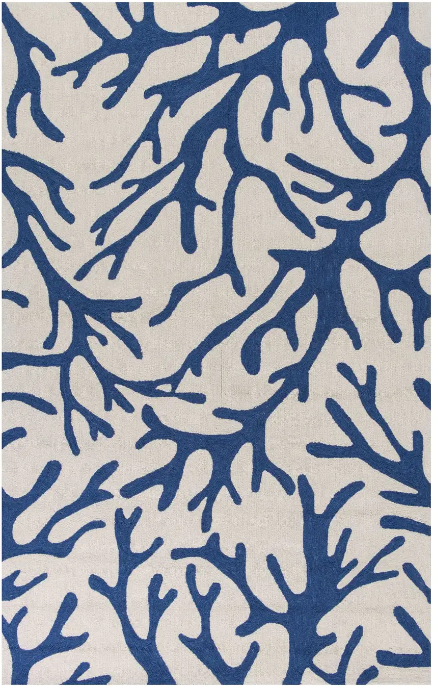Ivory And Blue Area Rug Photo 1