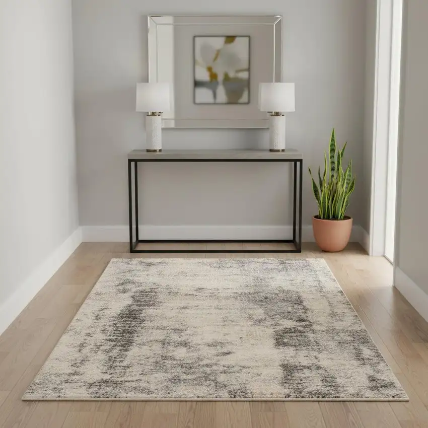 Ivory And Blue Area Rug Photo 1